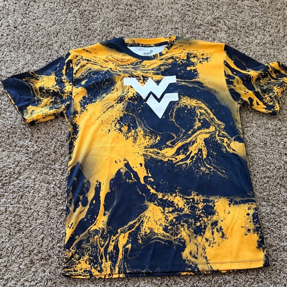 West Virginia Mountaineers Yellow and Navy Youth XL  Kids Tee